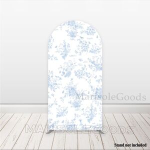 Blue and White Baby Shower tolie arch cover Decor Size: 2.6’x6’